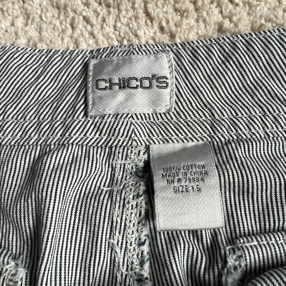 Chicos blue and white pinstripe capris - Picture 3 of 3